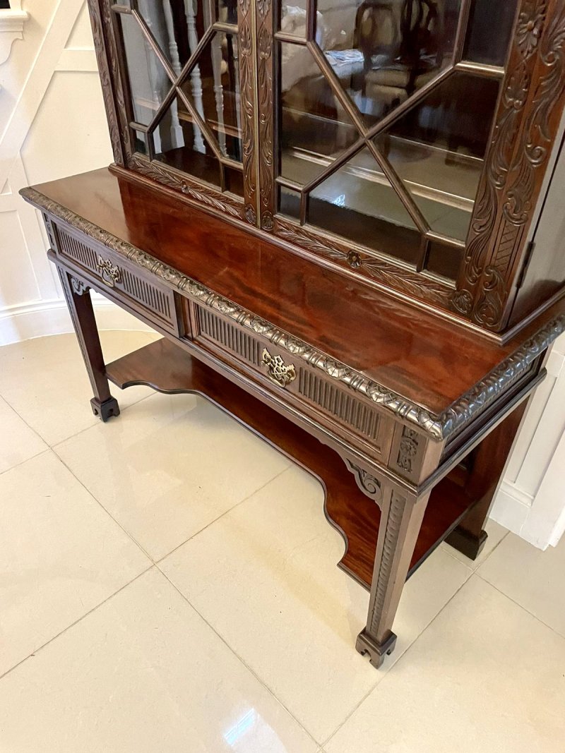 Antique Victorian Quality Carved Mahogany Display Cabinet by James Winter & Sons, London - Image 19